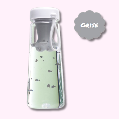 Bouteille Gourde Kawaii avec Filtre à Infusion Gris
