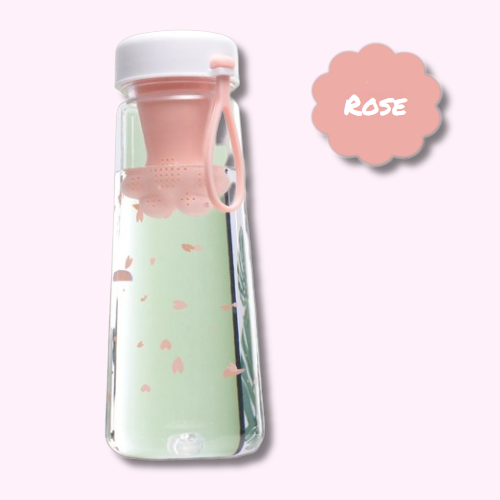 Bouteille Gourde Kawaii avec Filtre à Infusion Rose
