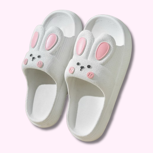 Sandale Claquette Pantoufle Lapin Kawaii Blanc