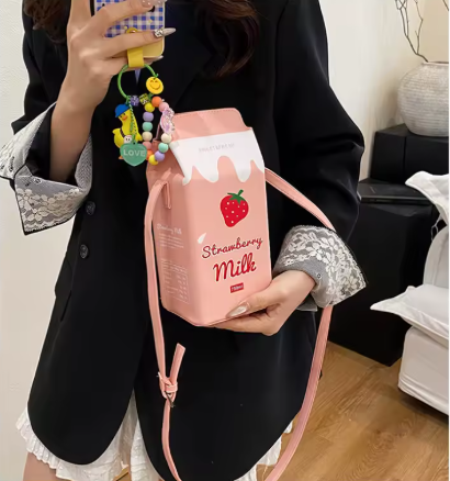 Sac Bandoulière Lait Fraise
