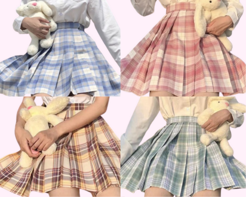 Jupe plissée écolière Kawaii et nœud papillon assorti