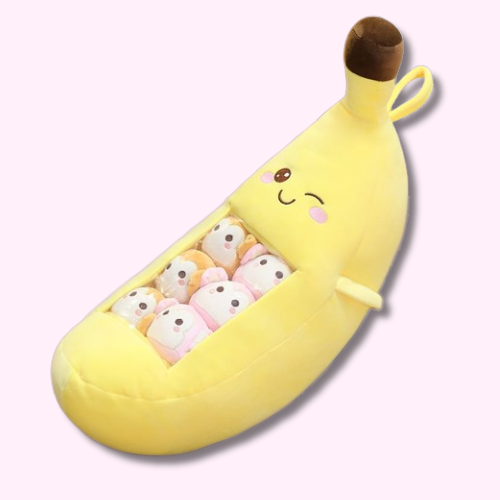Peluche Coussin Banane Kawaii
