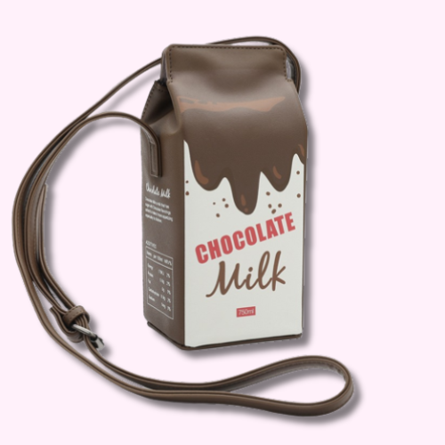 Sac à Main Noir Style Brique de Lait Chocolat Kawaii Otaku