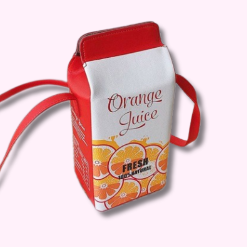 Sac à Main rouge Style Brique de Jus d'Orange Kawaii Otaku