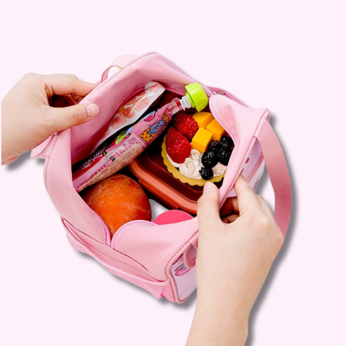 Sac à Déjeuner Isotherme Kawaii Rose Tête de Lapin Intérieur