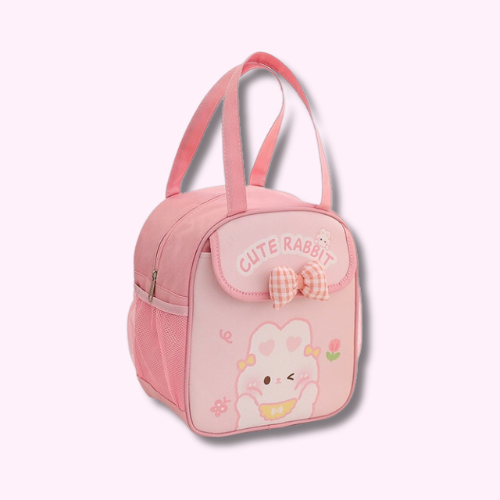 Sac à Déjeuner Isotherme Kawaii Rose Tête de Lapin