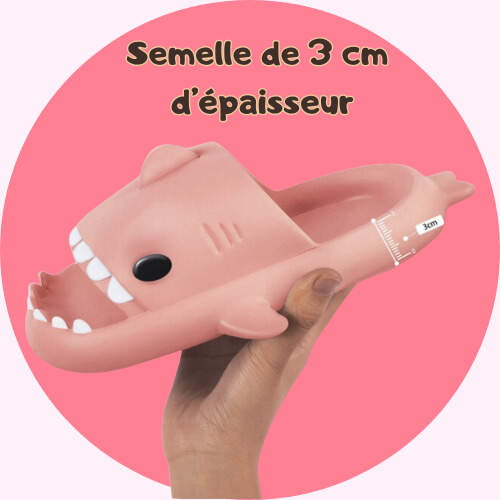 Sandale Claquette Pantoufle Requin Kawaii Rose Semelle 3 cm