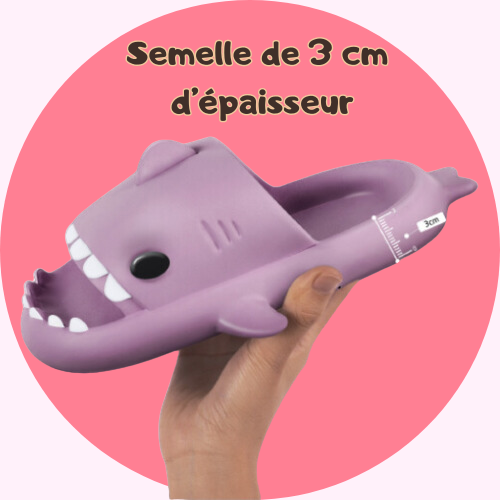 Claquette Pantoufle Sandale Kawaii Requin Violet