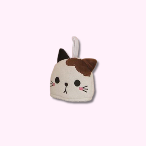 Serviette Sèche Main Chat Blanc Tête Kawaii Otaku