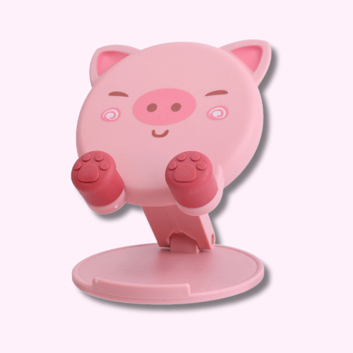 Support de Téléphone Portable Kawaii Cochon Rose